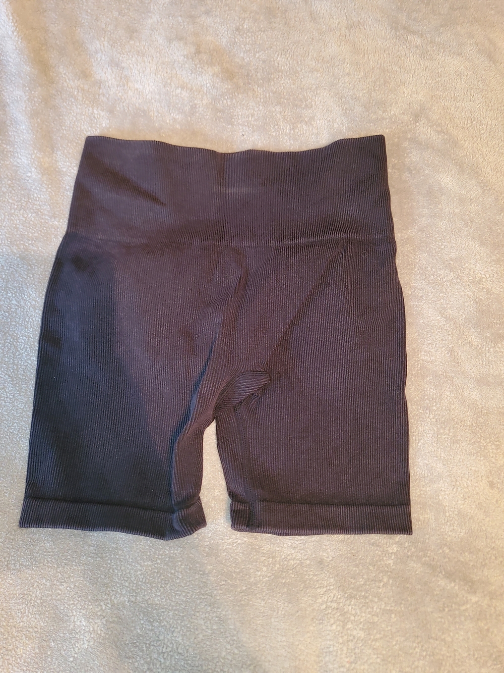 JoyLab Black Ribbed High-Waist Bike Shorts